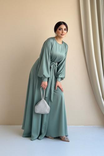 فستان قطعتين مع حزام