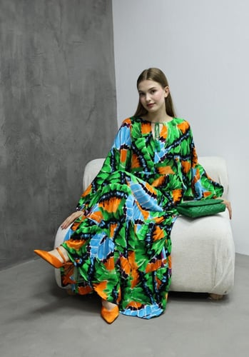 فستان قطن تركي مفرفش