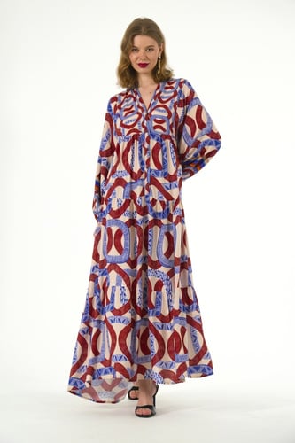 فستان قطن بألوان دارجة