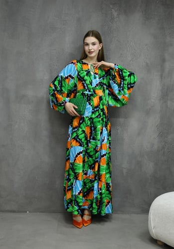 فستان قطن تركي مفرفش