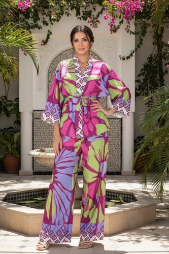 طقم ساتان راقي وصيفي