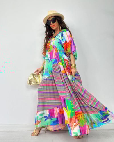 فستان قطن تركي مفرفش