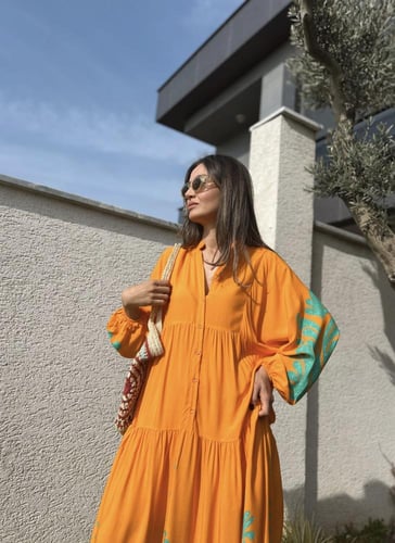 فستان قطن تركي صيفي