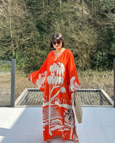 فستان قطن بقصة مميزة