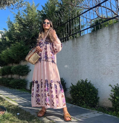 فستان قطن تركي هادئ