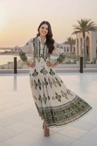 فستان قطن تركي جذاب