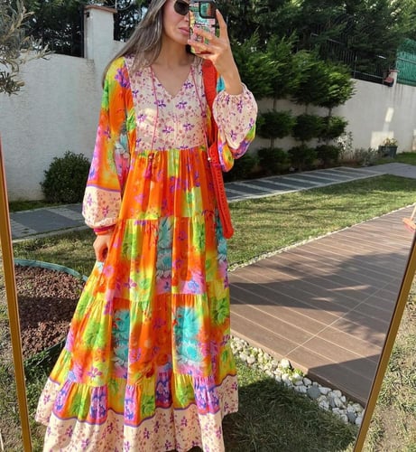 فستان قطن تركي متميز