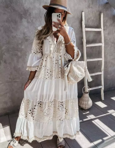 فستاننا الجميل ذو الخامة العالية! تمتعي بالراحة وا...