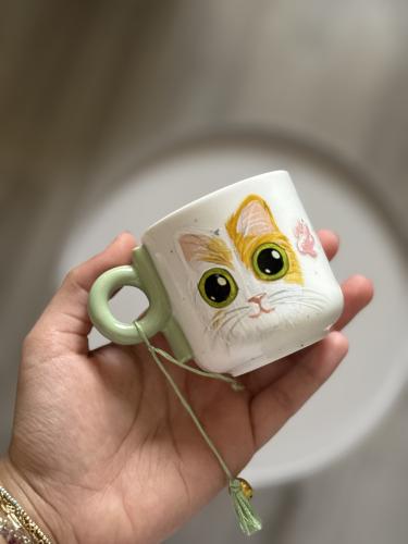 كوب قطة رسم يدوي