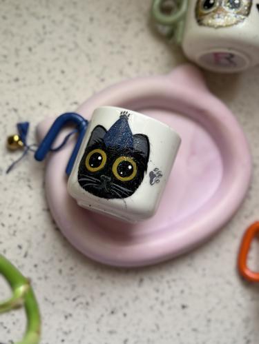 كوب مياو الاحتفال قطة سوداء ‍⬛