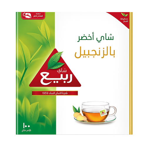 شاي الربيع اخضر بالزنجبيل 100 خيط