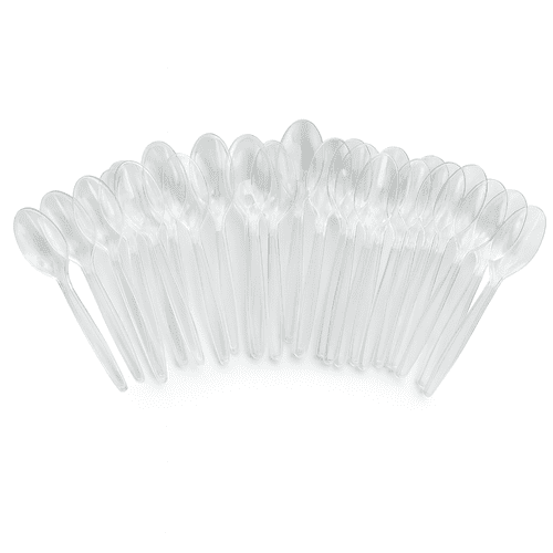 ملاعق بلاستيك صغيرة شفافة