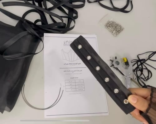 شرح خياطة الكورسيه الشفاف بدون كب