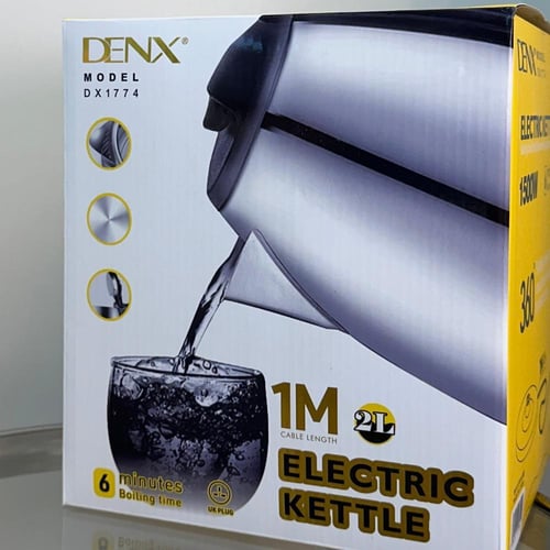 غلاية ماء كهرباء سعة 1.8 لتر 1500 واط فضي م/DX1774...