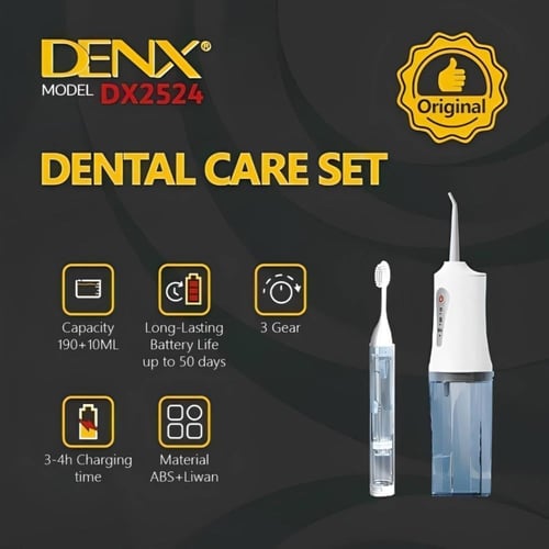 خيط الاسنان المائي مع فرشاة Denx