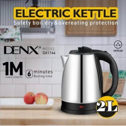 غلاية ماء كهرباء سعة 1.8 لتر 1500 واط فضي م/DX1774...