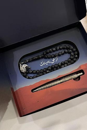 طقم رجالي سبحة وقلم كارتير بالاسم