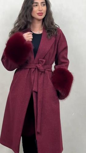 جاكت شتوي قماش جوخ مع اطراف فرو