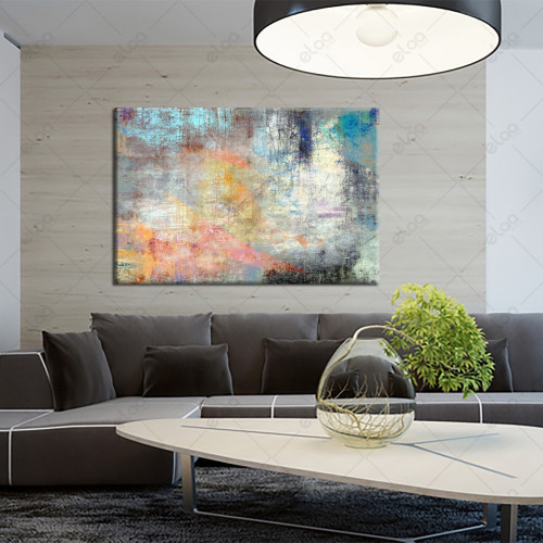 لوحة جدارية فن تجريدي خليط من الالوان