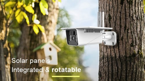 كاميرا ثابته تعمل بالطاقة الشمسية وشريحة بيانات