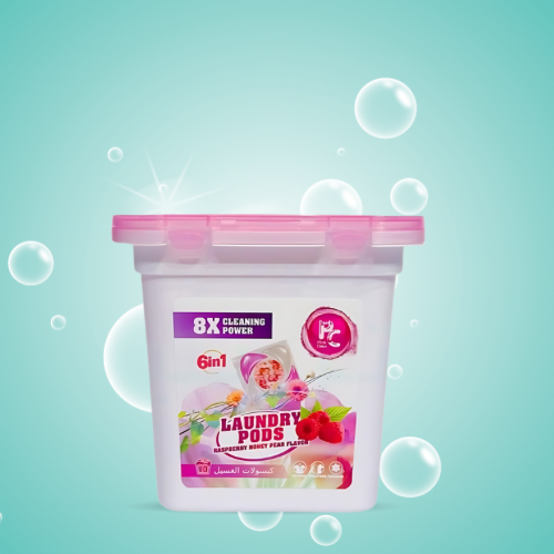 كبسولات تنظيف الملابس 6 في 1 برائحة الفراولة (10 ك...