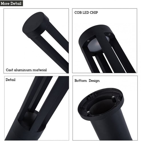 انارة حديقة اكس لد اصفر مدور اسود طول 30 سم 7232 م...