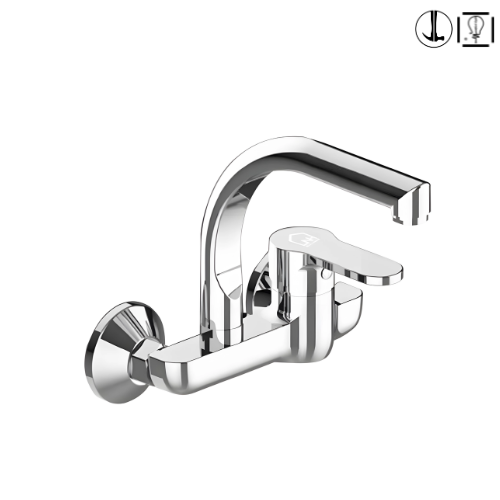 خلاط مجلى جدار اتوماتيك كروم نيو هوم 1012