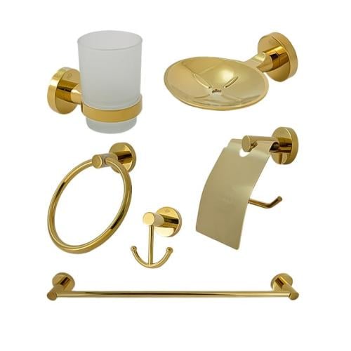 طقم اكسسوار ذهبي 6 قطع