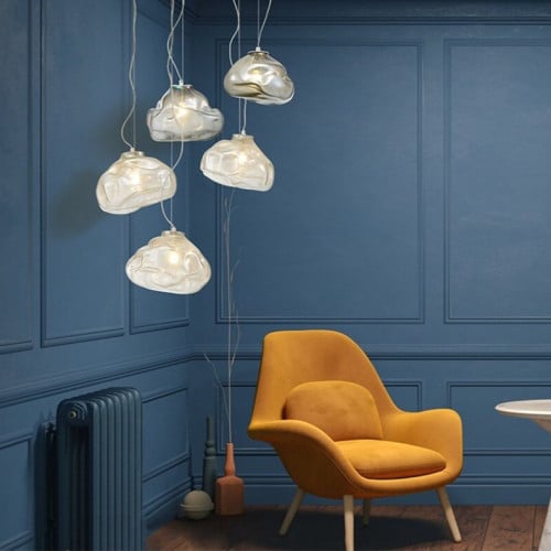 انارة معلقة E27 قزاز شفاف روك Rock من روسلين