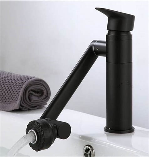 خلاط مغسلة اتوماتيك اسود او كروم متحرك كانا