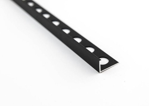 زاوية بلاط المنيوم جروف 14 ملم اسود مطفي