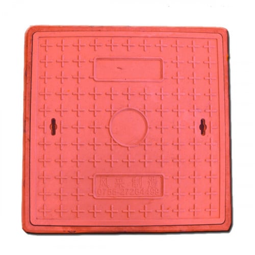 غطاء 60*60 تفتيش بلاستيك مدور بربل لون احمر