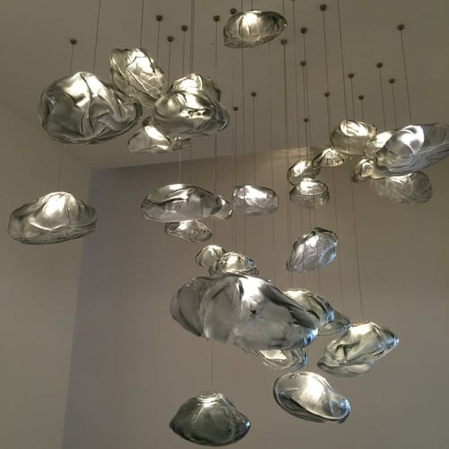 انارة معلقة E27 قزاز شفاف روك Rock من روسلين