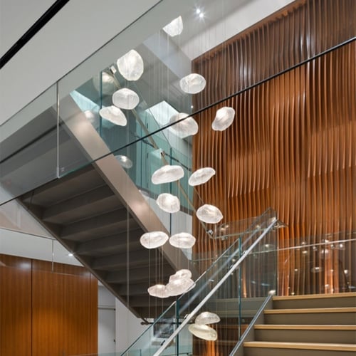 انارة معلقة E27 قزاز شفاف روك Rock من روسلين