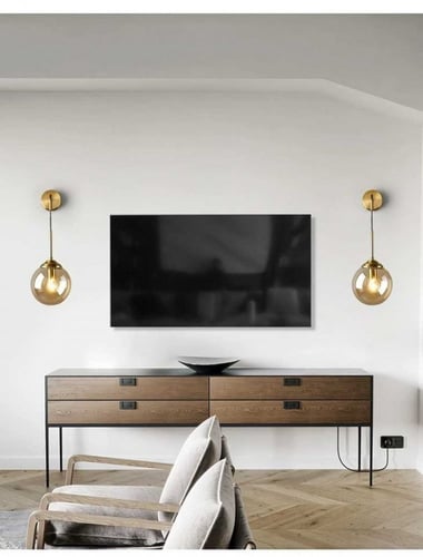 انارة جدارية ذهبي قزاز شفاف ليرا Lyra من روسلين