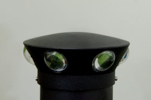 انارة حديقة عيون لد اصفر مدور اسود طول 23 سم 6035...