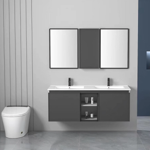 مغسلة ديكور 120 سم مرايه لون رمادي