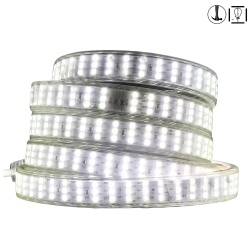 شريط انارة كريمي 2 خط 180 كبس اتش ار لفة 50 متر