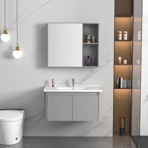 مغسلة ديكور مرايه لون رصاصي