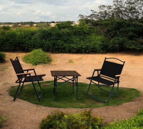 طقم رحلات قابل للطي كرسيين وطاولة