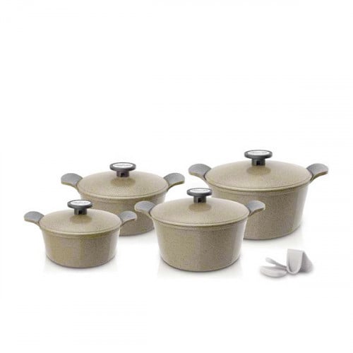 نيوفلام جرانيت إكسترما طقم أواني طبخ كوري 8 قطع بي...