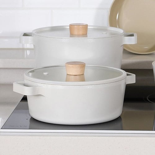 نيوفلام فيكا قدر منخفض سيراميك فاخر مقاسات بغطاء ز...