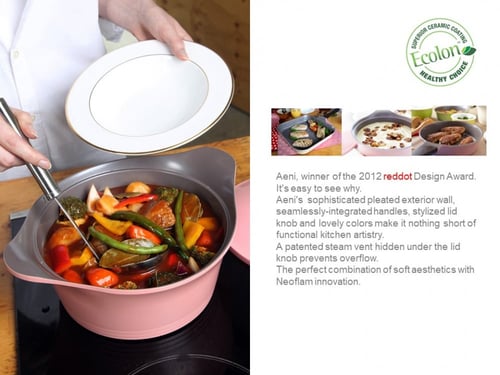 نيوفلام ايني جرانيت أواني طبخ كوري 20 قطعة متعدد ا...