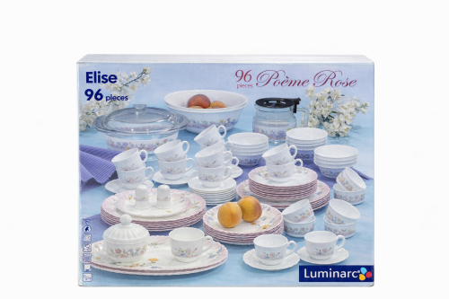 طقم أوركبال فرنسي من شركة Luminarc – 96 قطعة – Eli...