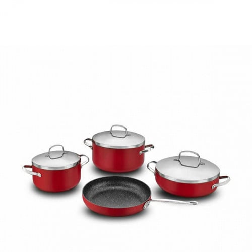 كوركماز زيتا بلس طقم أواني طهي 7 قطع احمر - A1875
