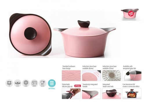 نيوفلام ايني جرانيت أواني طبخ كوري 20 قطعة متعدد ا...