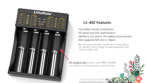 شاحن 4 بطاريات قابلة للشحن مع حاجز منزلق من ليتوكا...