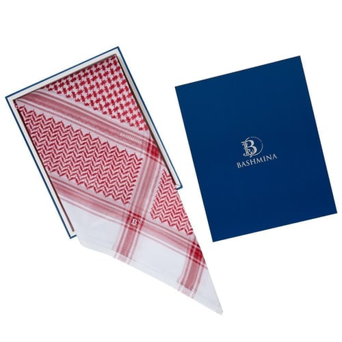 شماغ باشمينا كلاسيك احمر فاتح صناعة انجليزية اصدار...