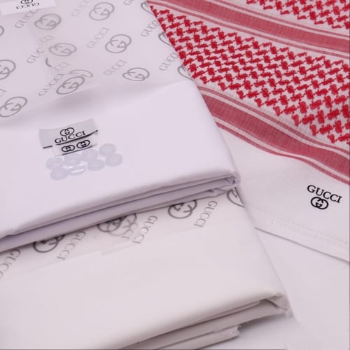 شماغ قوتشي كلاسيك آخر إصدار +قماشة قوتشي أبيض 2023