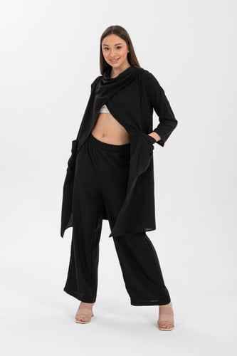 طقم كاجوال بنطلون مع بلوزة طويلة